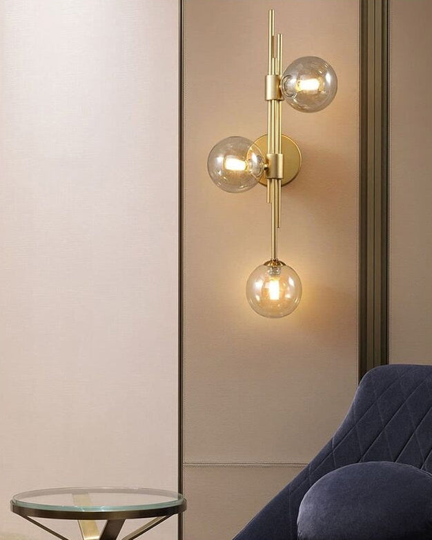 3 Head Glass Ball Wall Light