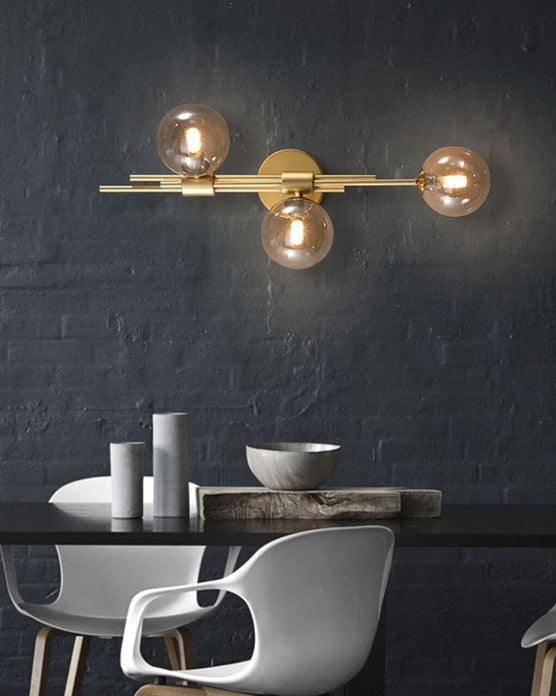 3 Head Glass Ball Wall Light