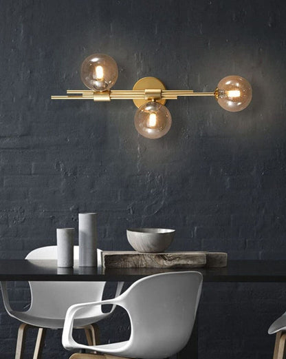 3 Head Glass Ball Wall Light
