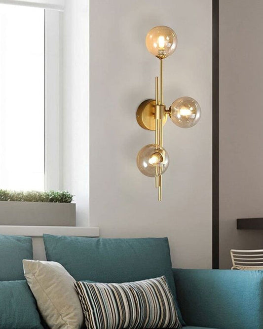 3 Head Glass Ball Wall Light
